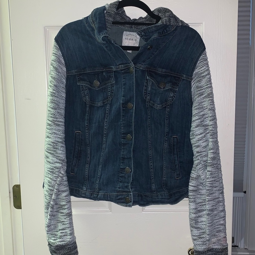 Torrid Hooded Jean Jacket/ Terry Jacket
